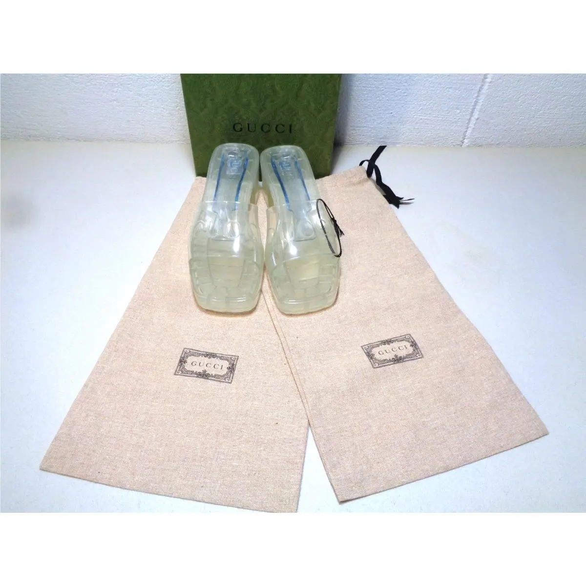 Gucci Jelly Horsebit Mules Translucent Rubber Slides EU 38/US-8 and Bags