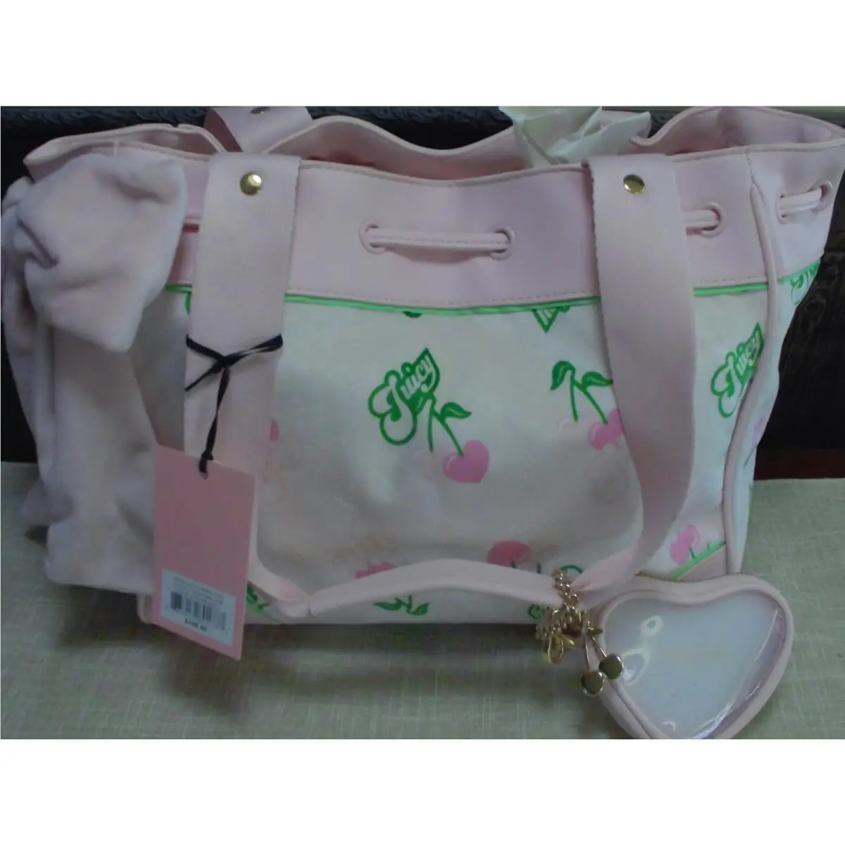 Juicy Couture Retro Cherry Daydreamer Tote Bag Cream Women`s Accessories