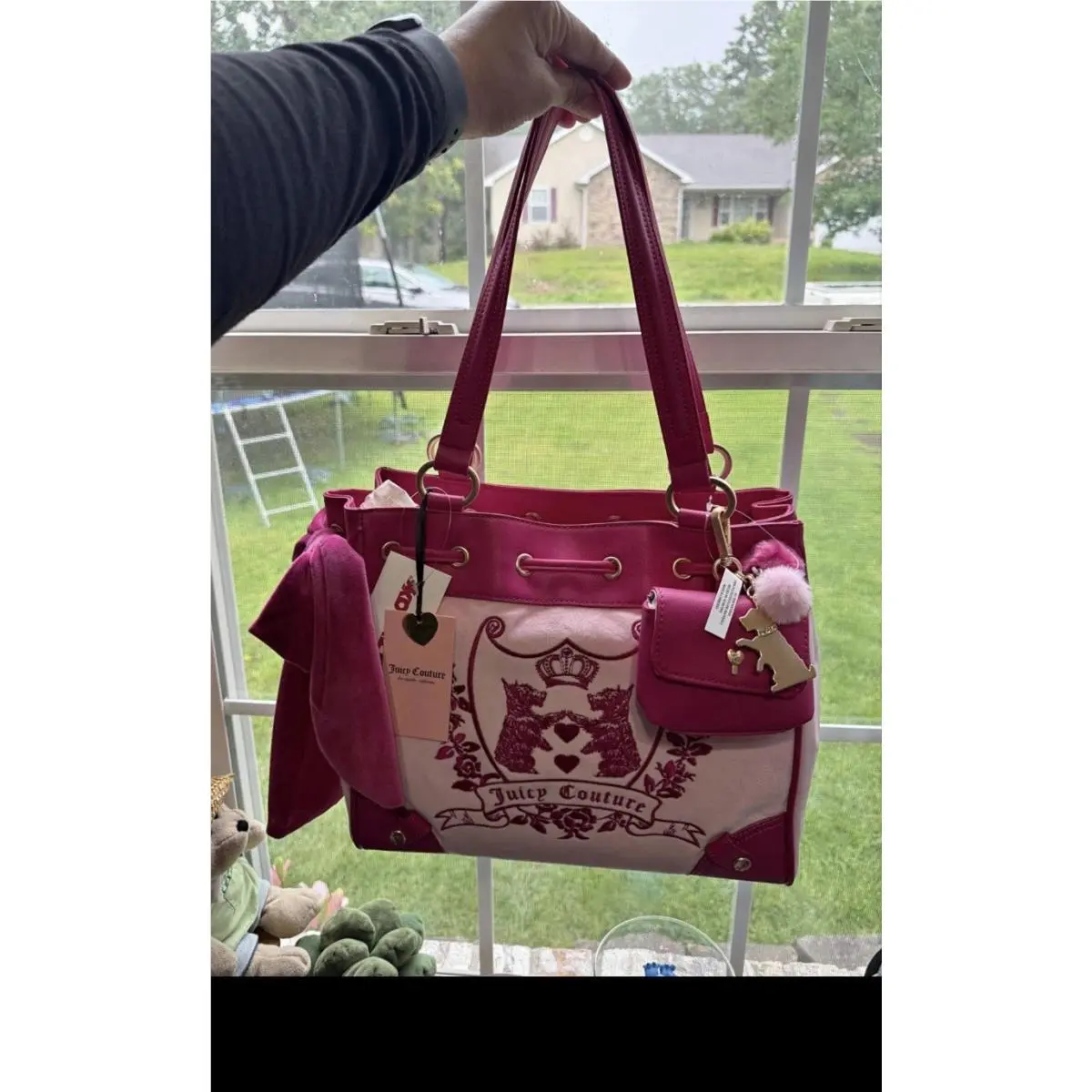 Juicy Couture Scottie Dog Daydreamer Tote Bag Viral Y2K Purse Wallet Viral