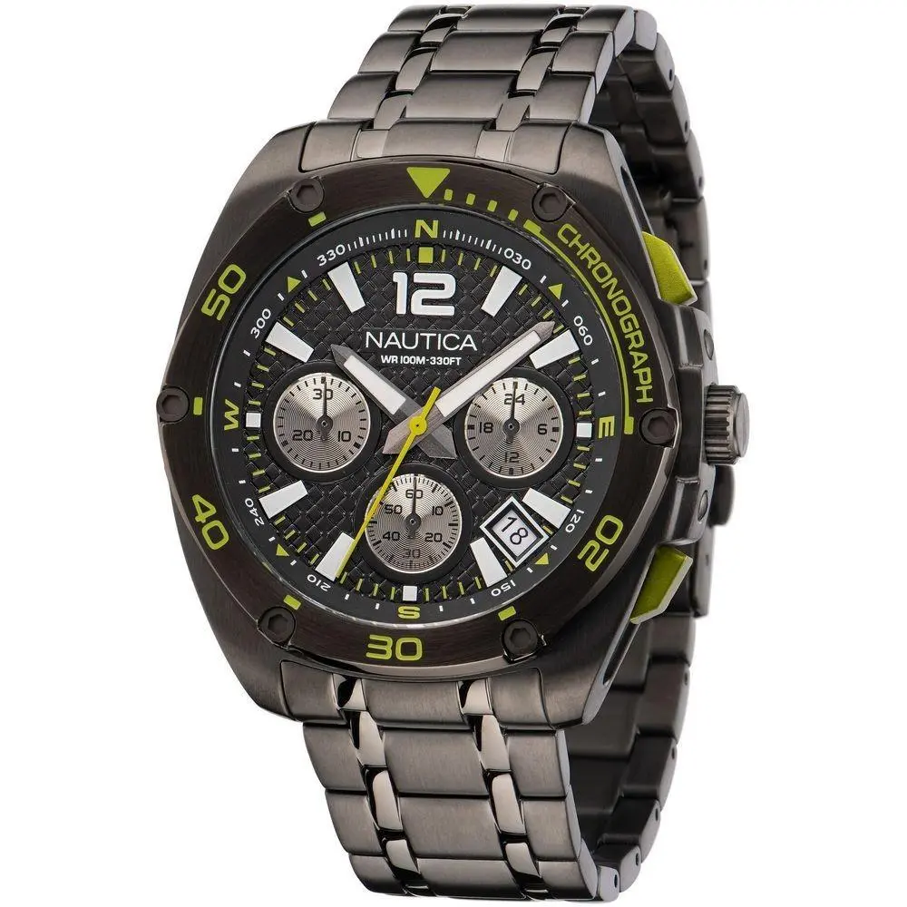 Nautica Gray Stainless Steel Sport Watch