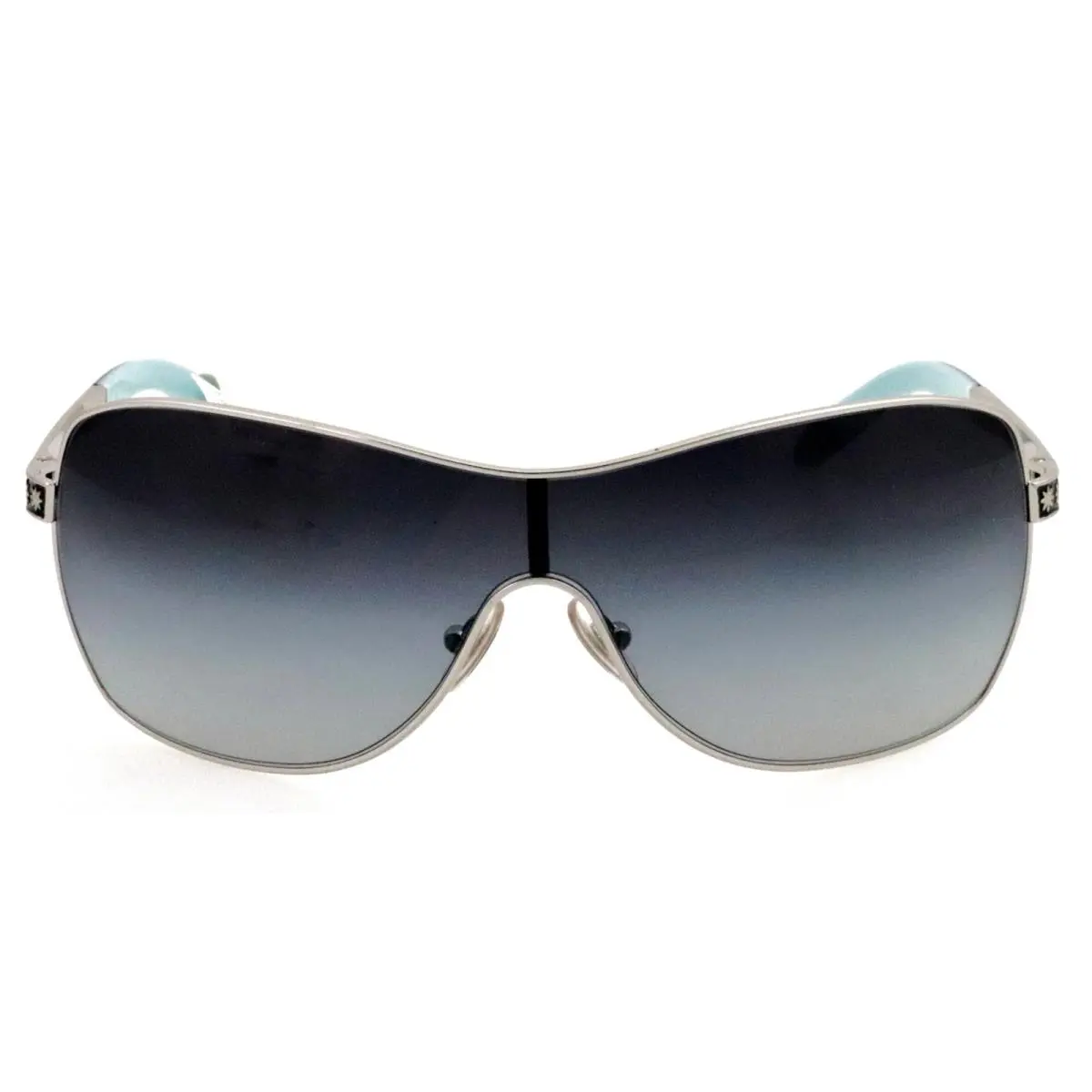 Tiffany CO TF3035 6047/3C Silver Shield Wrap Oversized Sunglasses Italy