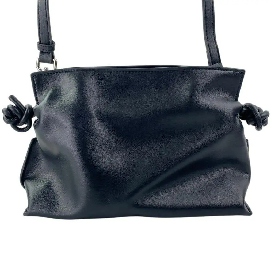 Tiffany Fred Black Leather Loewe Flamenco Dupe Crossbody Clutch Bag OS by Tiffany & Co.