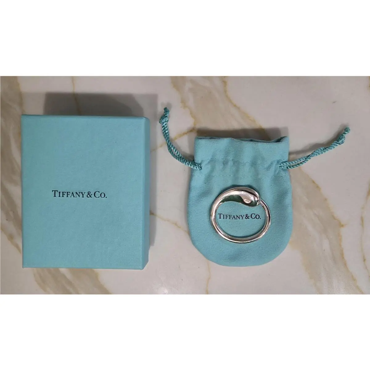 Tiffany Co Elsa Peretti Eternal Circle Key Ring Sterling Silver