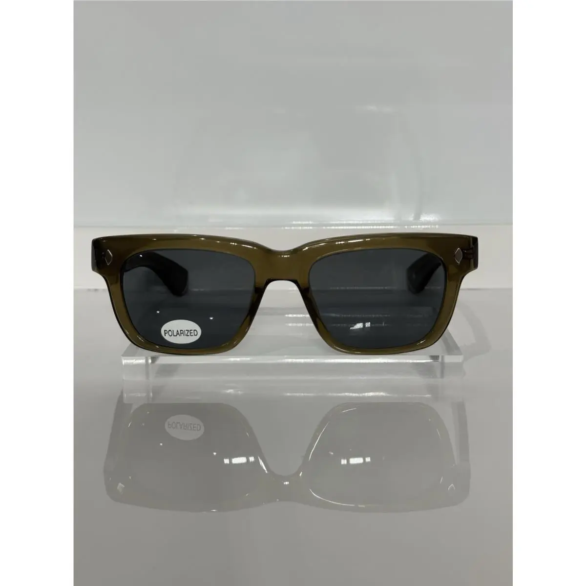 Garrett Leight Officine Generale Olio Chunky Brown Polarized Gray Sunglasses