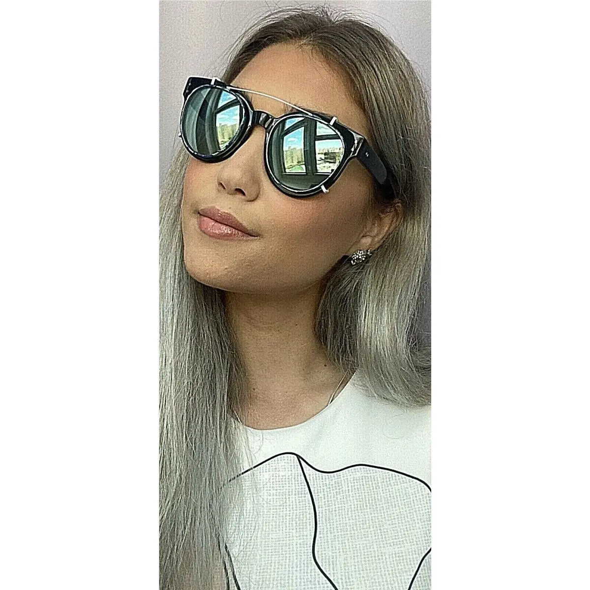Glco Garrett Leight Thierry Lasry Black Blue 50mm Women`s Sunglasses W/clip