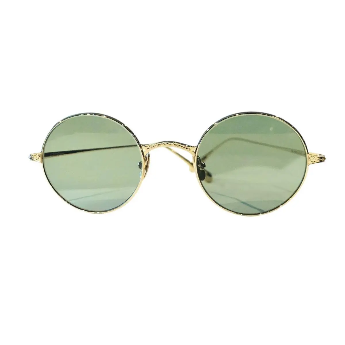 Ozzy Sunglasses 12K White Gold / Green Lenses 46 by Garrett Leight