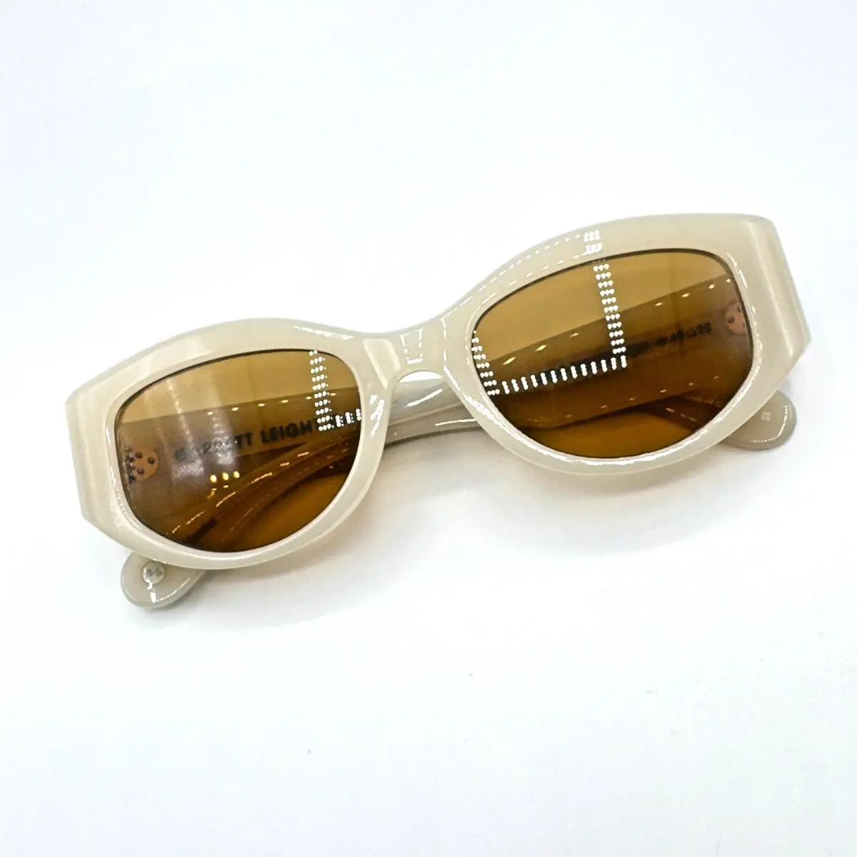 Garrett Leight Sunglasses Retro Biggie Ecru Frame Marigold Lens 49-22-140