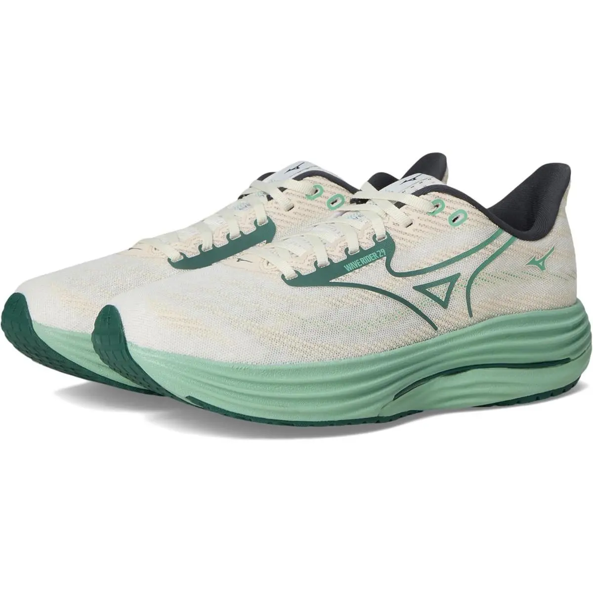 Mizuno Men`s Wave Rider 29 2E Men`s - White-Bistro Green