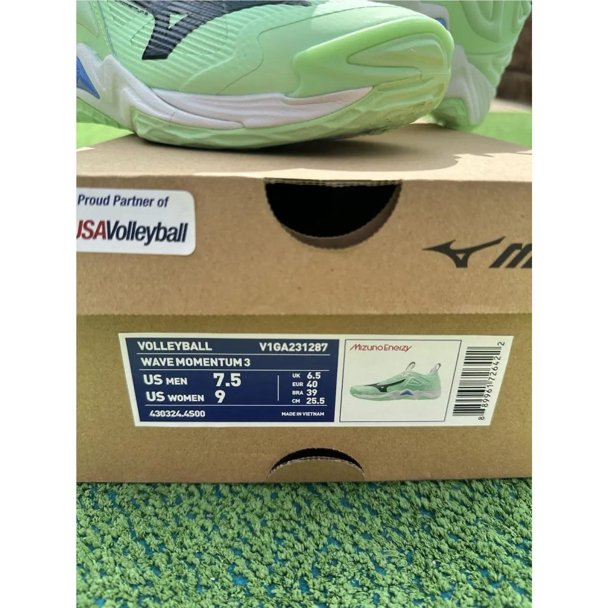 Mizuno shoes - MIZUNO WAVE MOMENTUM 3 - WAVE MOMENTUM - V1GA2312 87 - Green (UPC: 0889961726422) 1