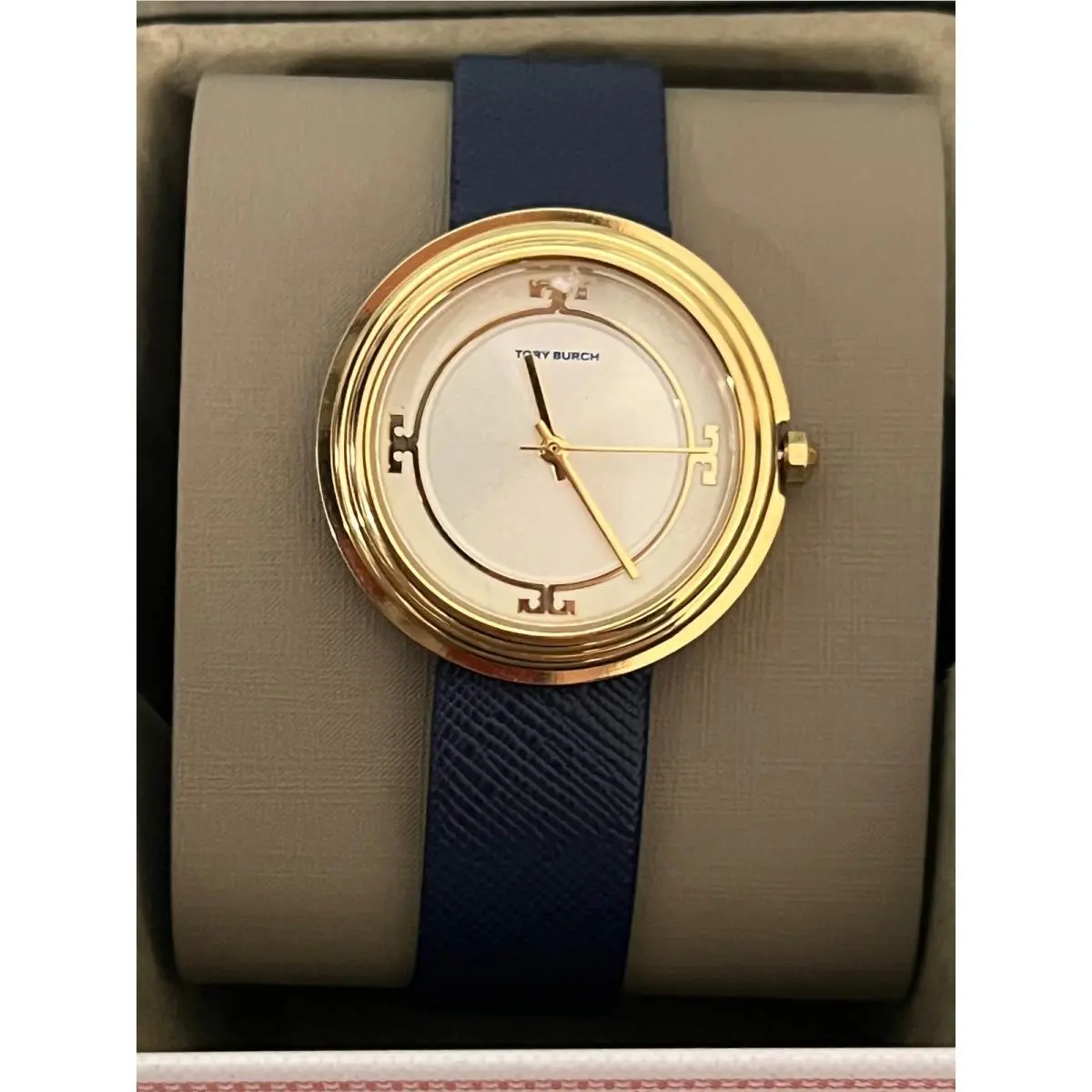 TBW6101 Bailey Three-hand Navy Leather Watch by Tory Burch