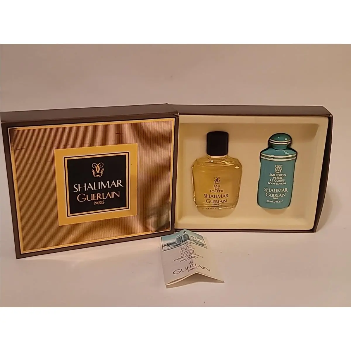 Guerlain Shalimar Gift Set 2 Pc Eau De Toilette .5oz 15ml +body Lotion .7oz 20ml
