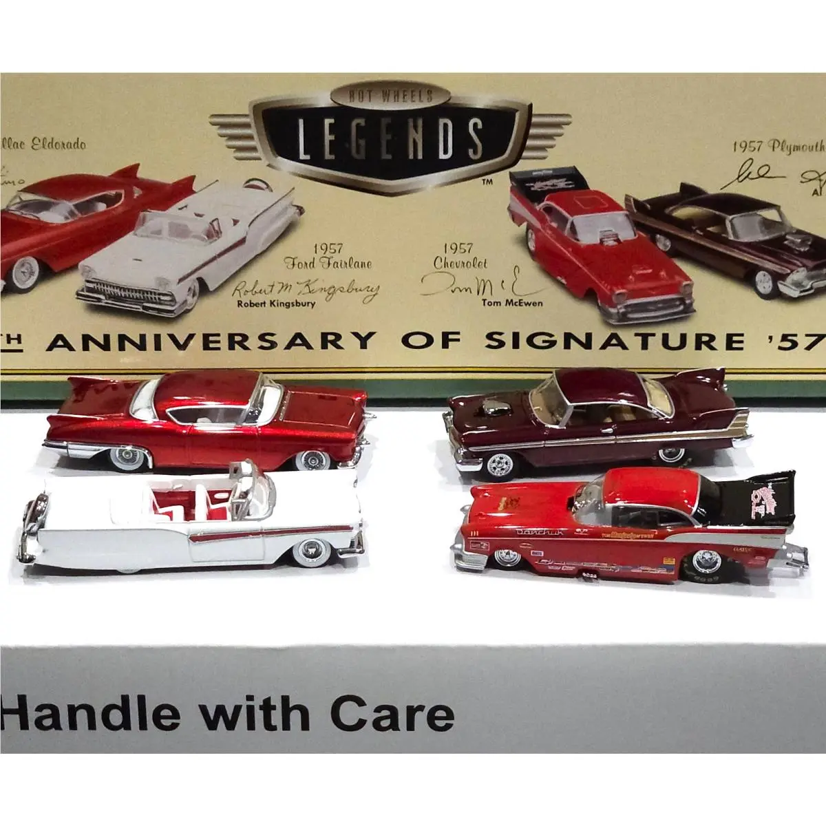 Hot Wheels Legends 40th Anniversary of 57s 4-Car Set Acrylic Display 16452
