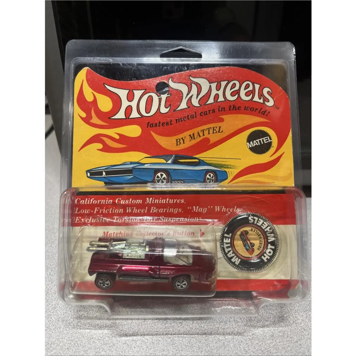 Vintage 1969 Hot Wheels Redline Hairy Hauler Magenta White Interior Vhtf