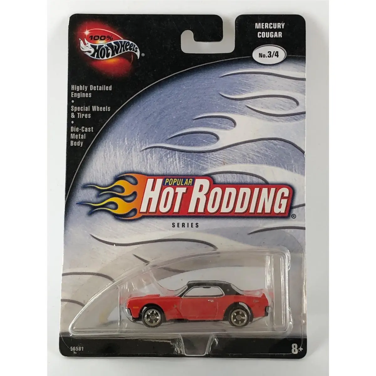 Hot Wheels Mercury Cougar Red Hot Rodding Series 3/4