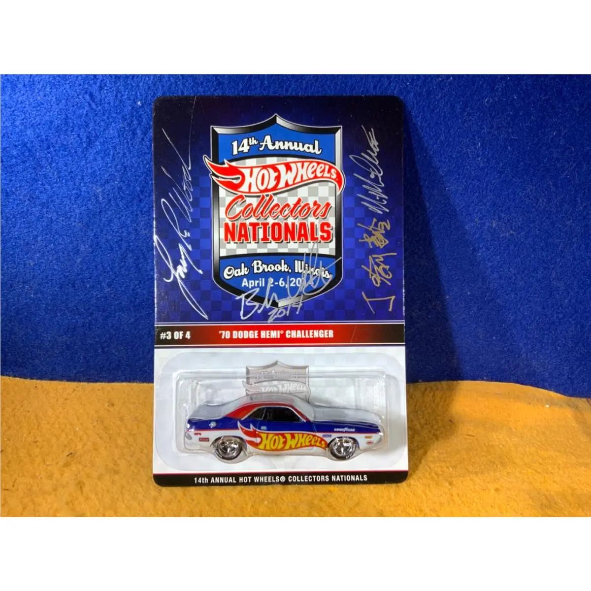 Q9-95 Hot Wheels 14th Nationals - ‘70 Dodge Hemi Challenger - Signed X4 - 438 /