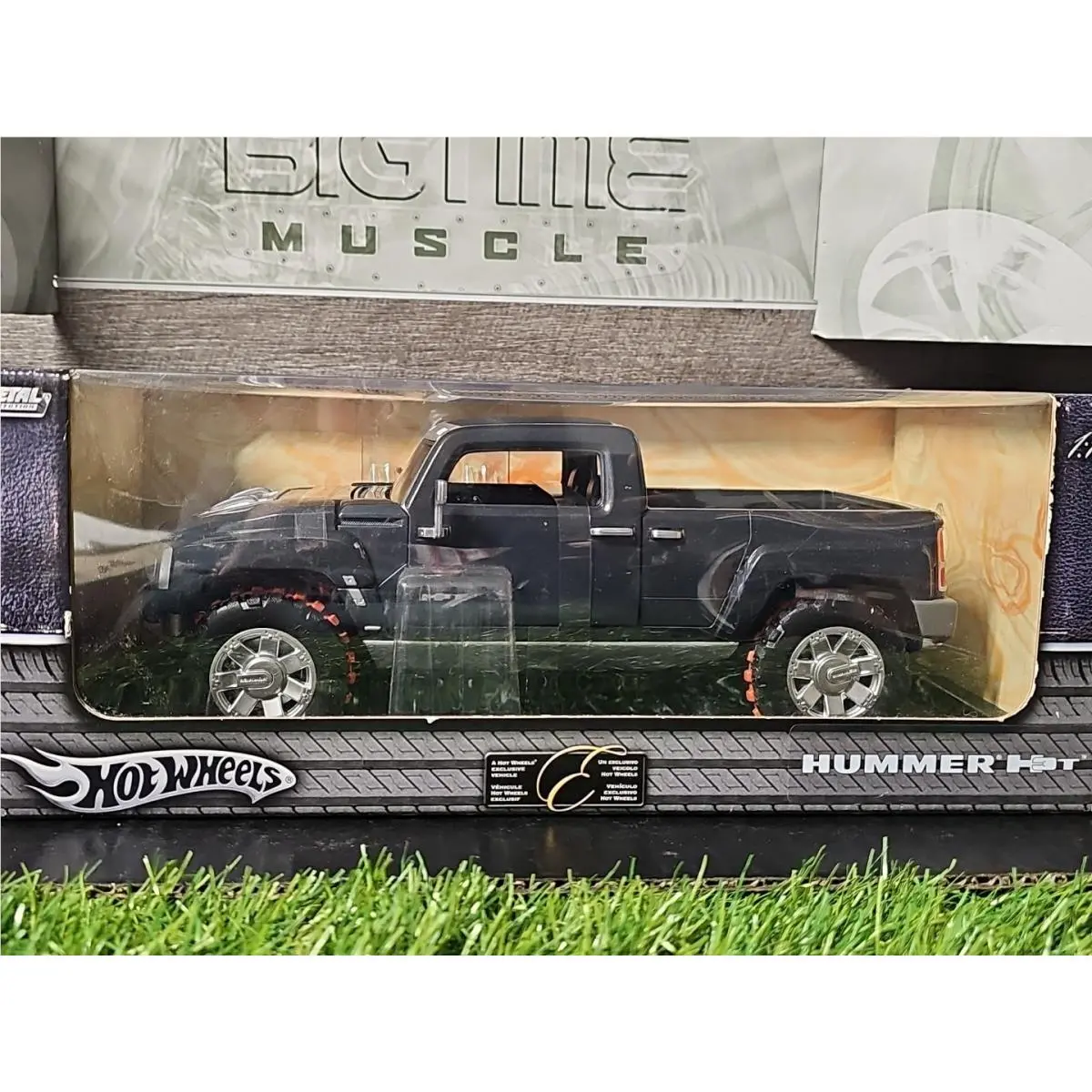 Vntg 2004 Mattel Hot Wheels Black Hummer H3T 1:18 Diecast