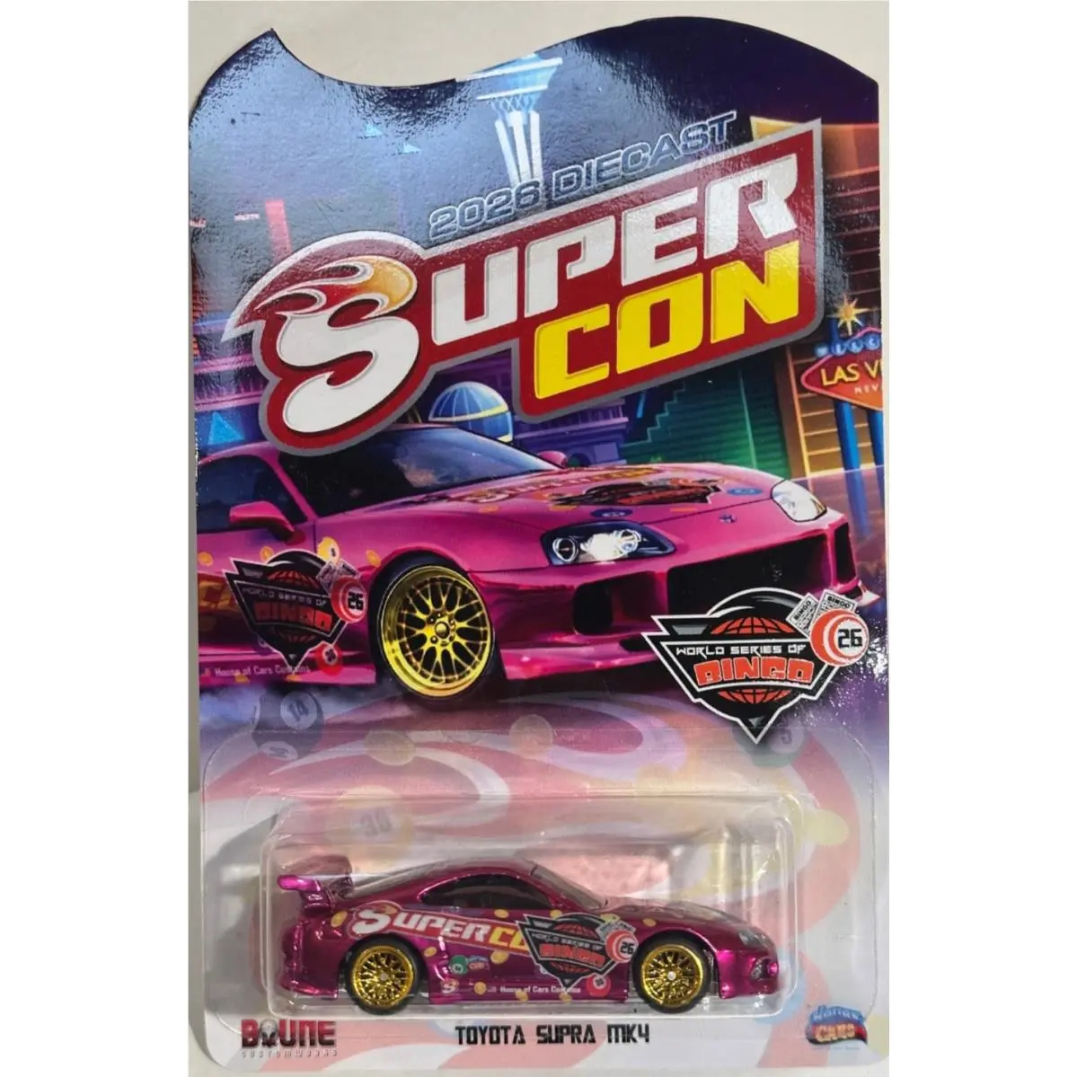 Hot Wheels Toyota Supra MK4 2026 Diecast Super Con Bingo Pink 71/80 Custom
