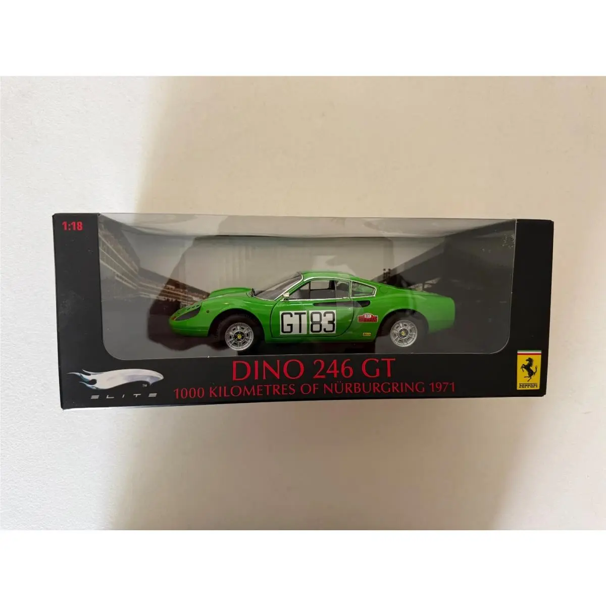 Hot Wheels Elite Dino 246 GT 1000 Kilometers of Nurburgring 1971 1:18 BC5