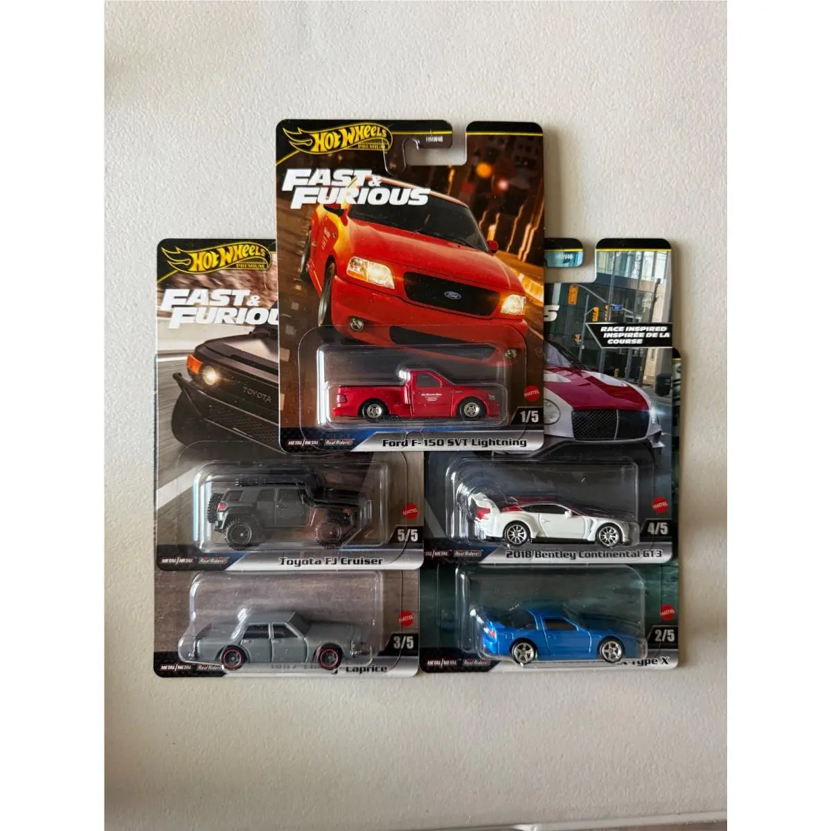 Hot Wheels Fast Furious Complete Set of 5 with 1996 Nissan 180SX Type X BA9