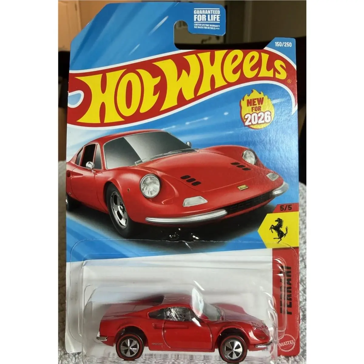Hot Wheels Custom Made Redline Red Ferrari Dino 206 GT Diecast 1:64