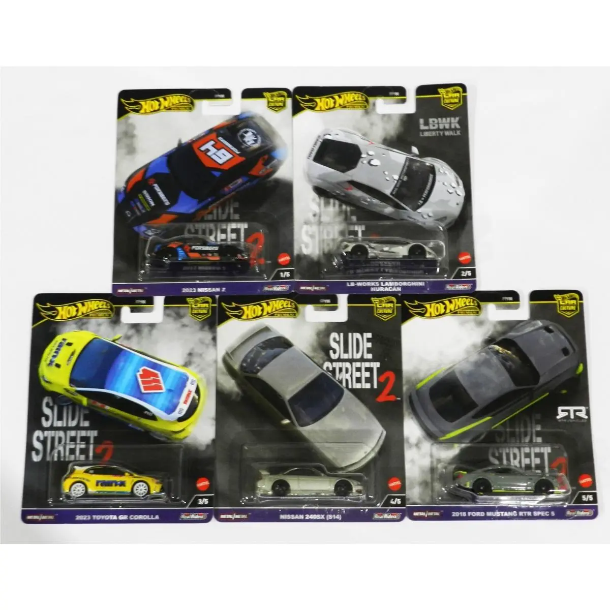 Hot Wheels Slide Street 2 Car Culture Premium Complete Set of 5