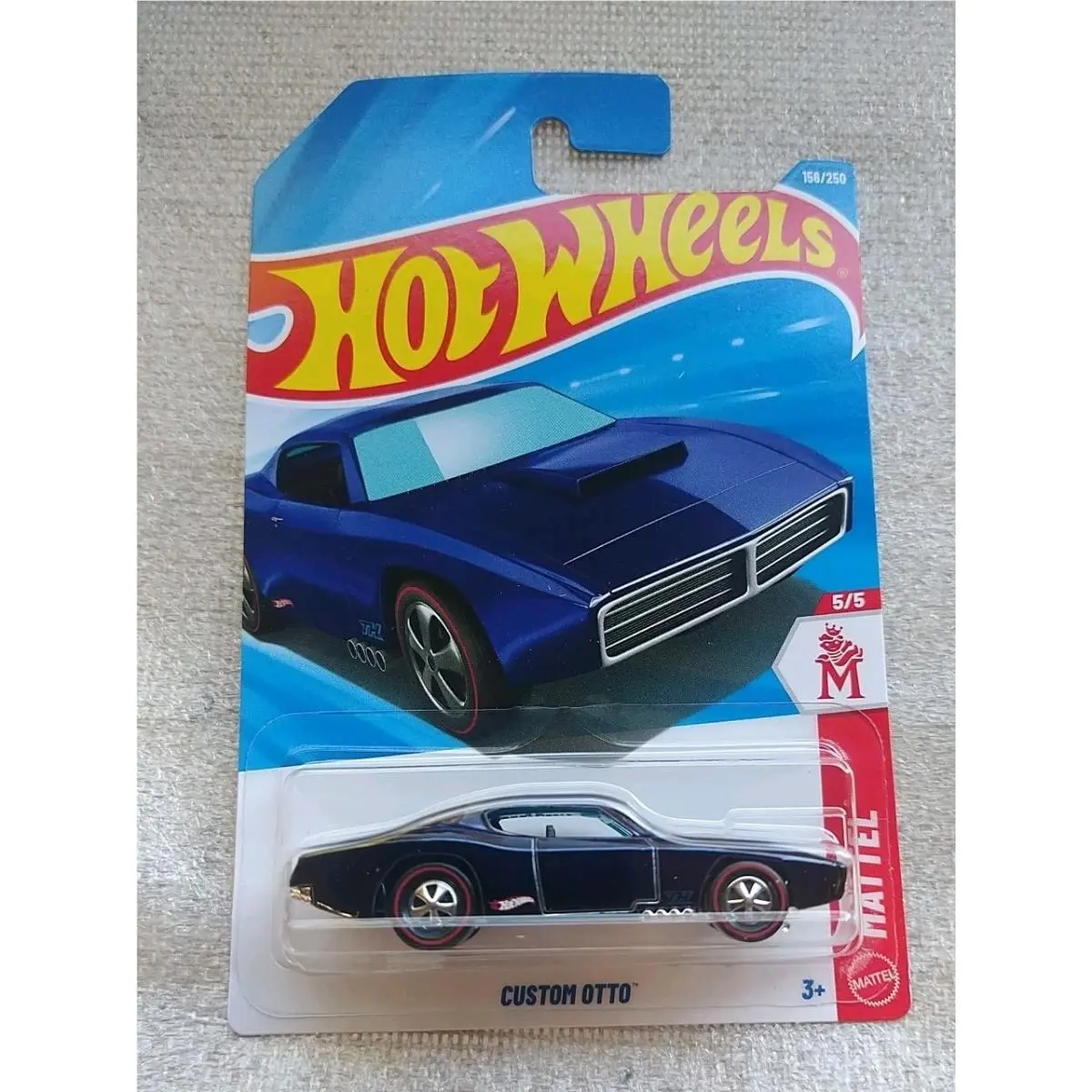 Hot Wheels Custom Otto 156/250 Super Treasure Hunt Blue 1:64 Diecast Car