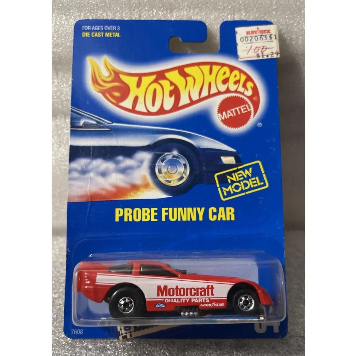 Hot Wheels Packaging Error Probe Funny Car 84 Blue Card 1990