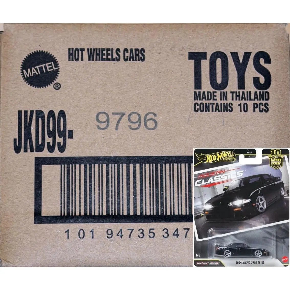 Hot Wheels Car Culture 2026 Modern Classics 1994 Nismo 270R S14 1/5 Case of 10