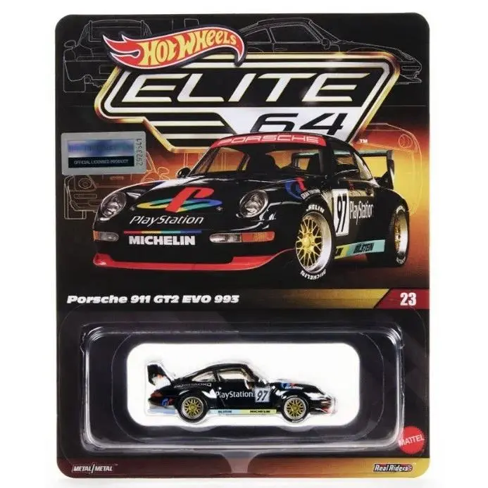 Hot Wheels Elite 64 Porsche 911 GT2 Evo 993 Playstation - Black