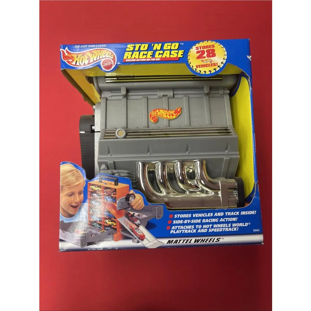 Hot Wheels Sto `N Go Race Case Engine Design Stores 28 Cars-1999