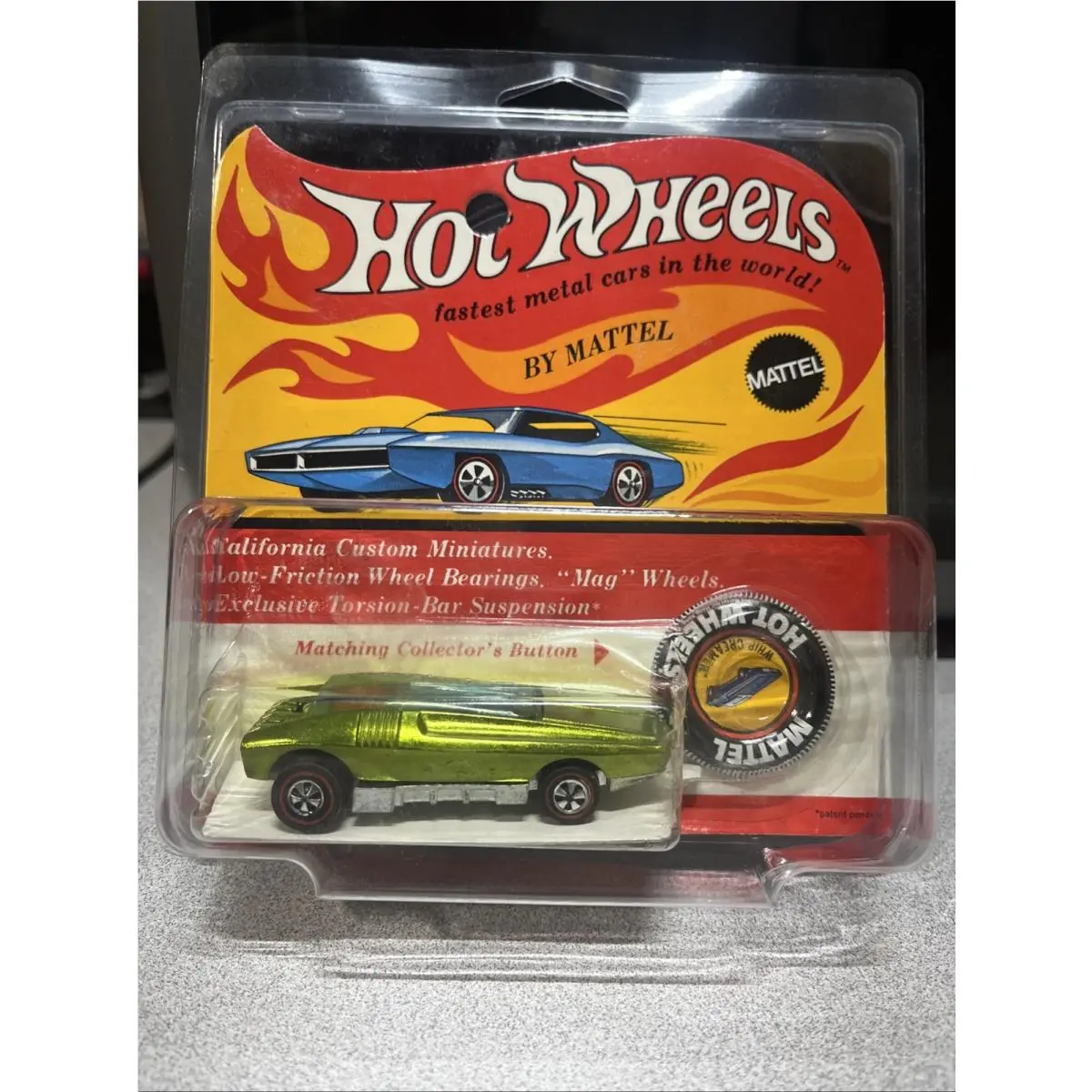 Hot Wheels Redline 1970 Whip Creamer - Lime Green In Package Car Case NM Rare