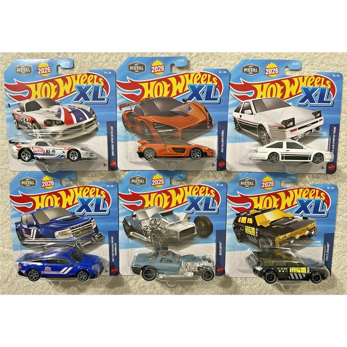2026 Hot Wheels XL Wave 3 Complete Set OF 6