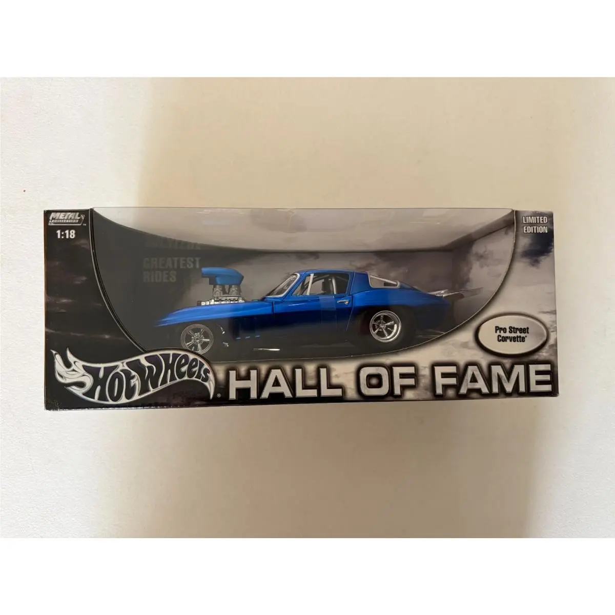 Hot Wheels Hall of Fame Pro Street Corvette Blue 1/18 BD7
