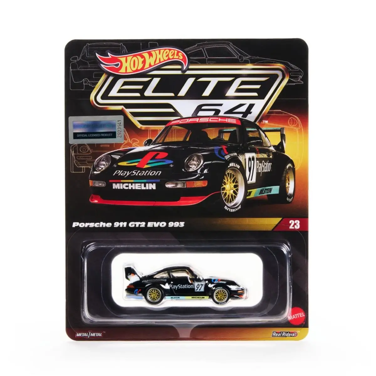 Hot Wheels Elite 64 Porsche 911 GT2 Evo 993 Sony Playstation In Hand Ships Free