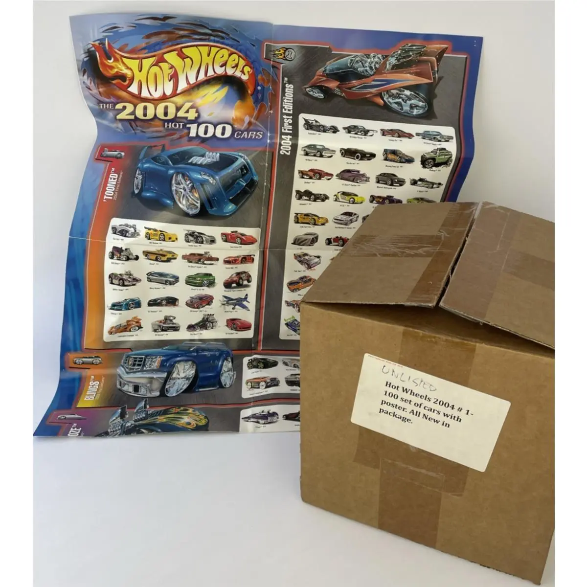 2004 Mattel Hot Wheels First Edition Complete Set `1-100 with Huge Poster