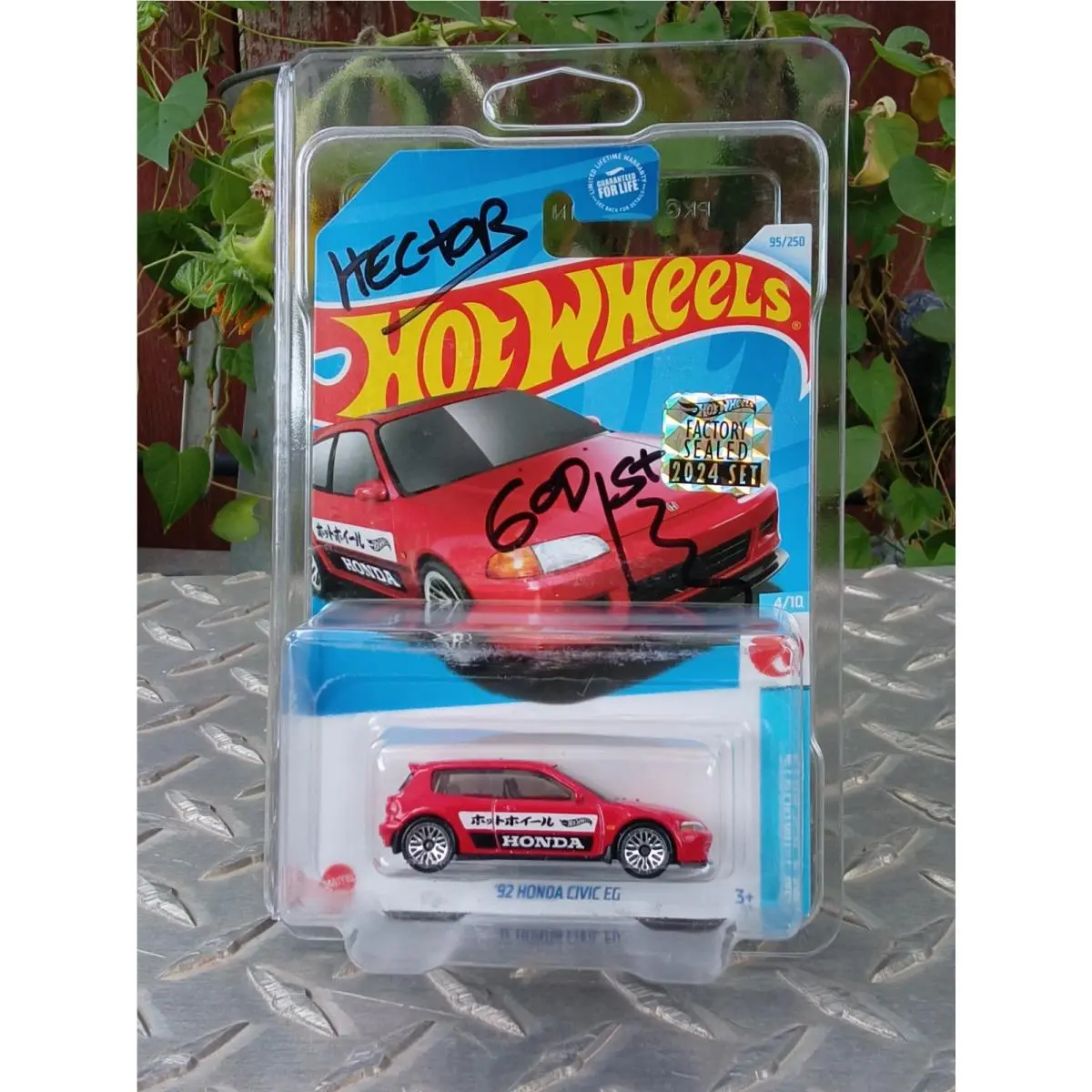 Hot Wheels 92 Honda Civic EG Signed Hector Fast Furious Noel G Jsa Coa