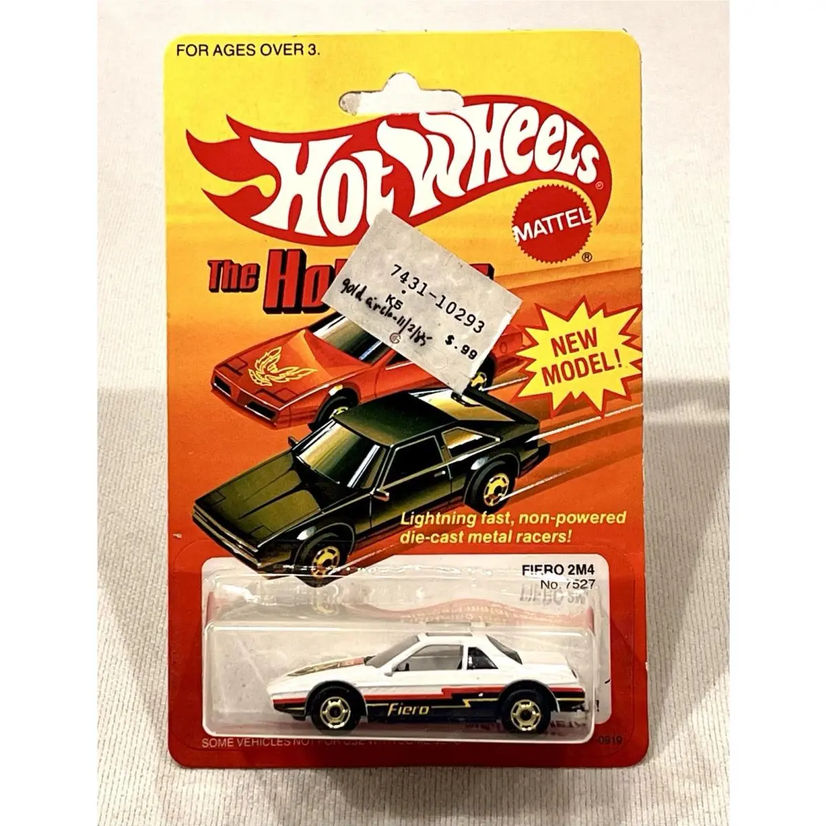1980’s Hot Wheels Hot Ones Pontiac Fiero 2M4 White w/ Gho Moc No. 7527