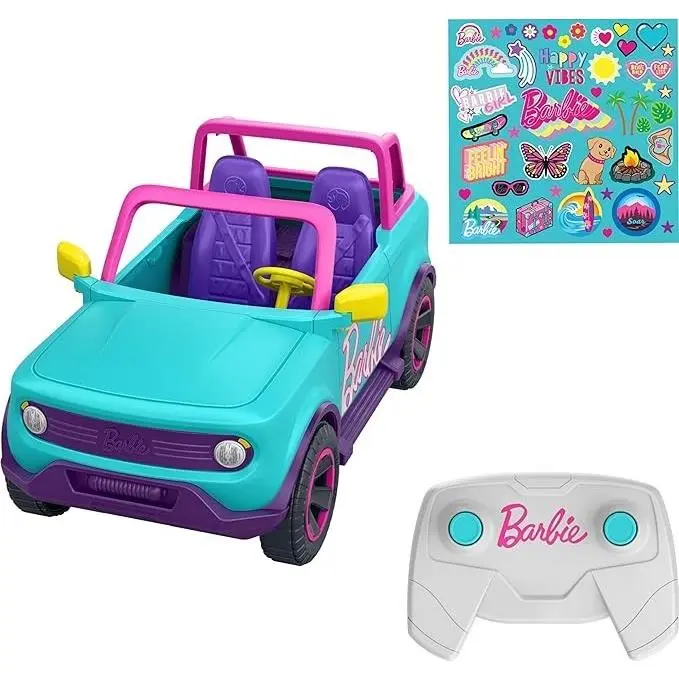 Hot Wheels Barbie RC Suv Remote Control Car Custom Stickers Doll Storage Toy