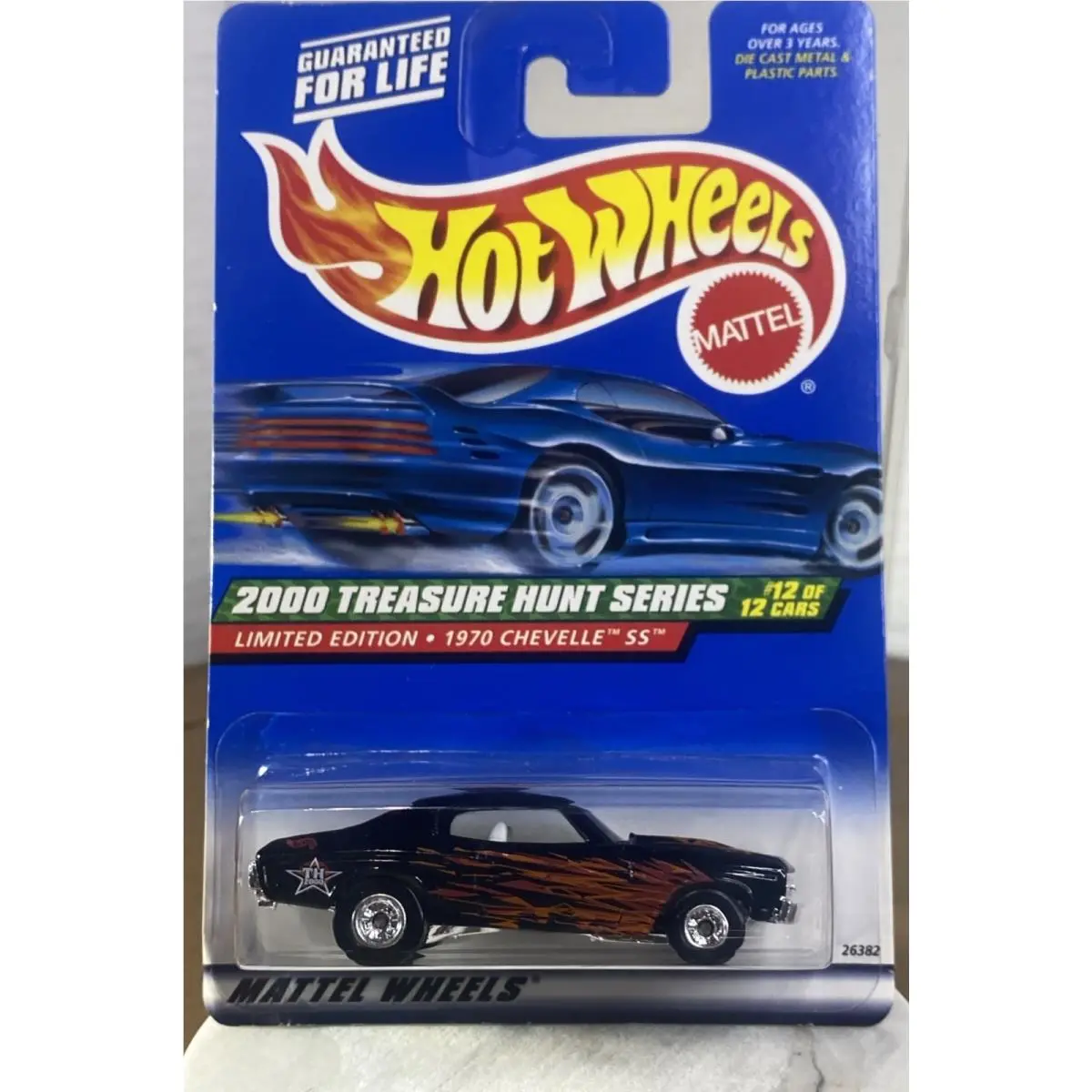 Hot Wheels 2000 Treasure Hunt ’70 Chevelle SS Black Flames Limited Moc Grade
