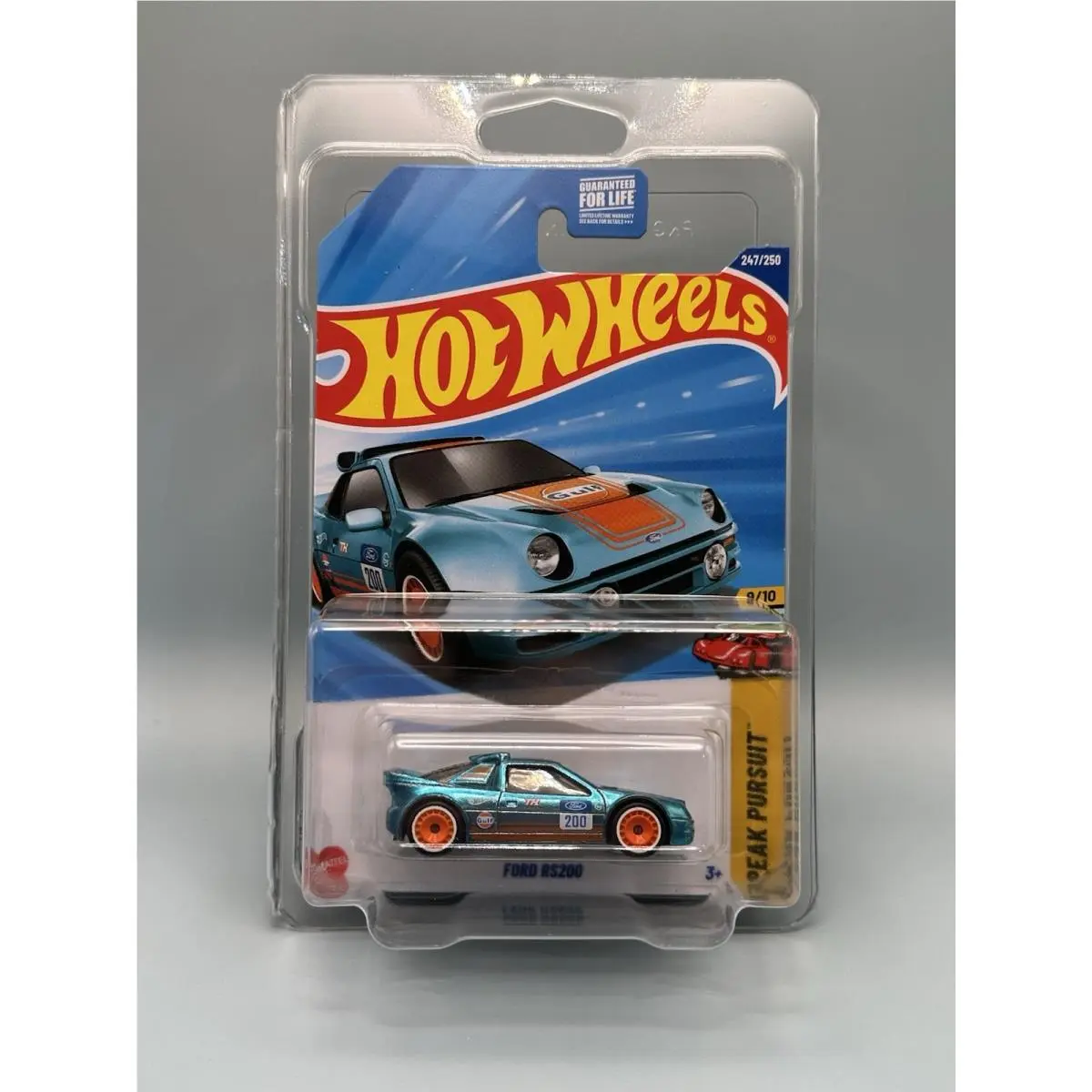 Hot Wheels Super Treasure Hunt 2025 Ford RS200 Gulf Sth W/ Protector. Minty