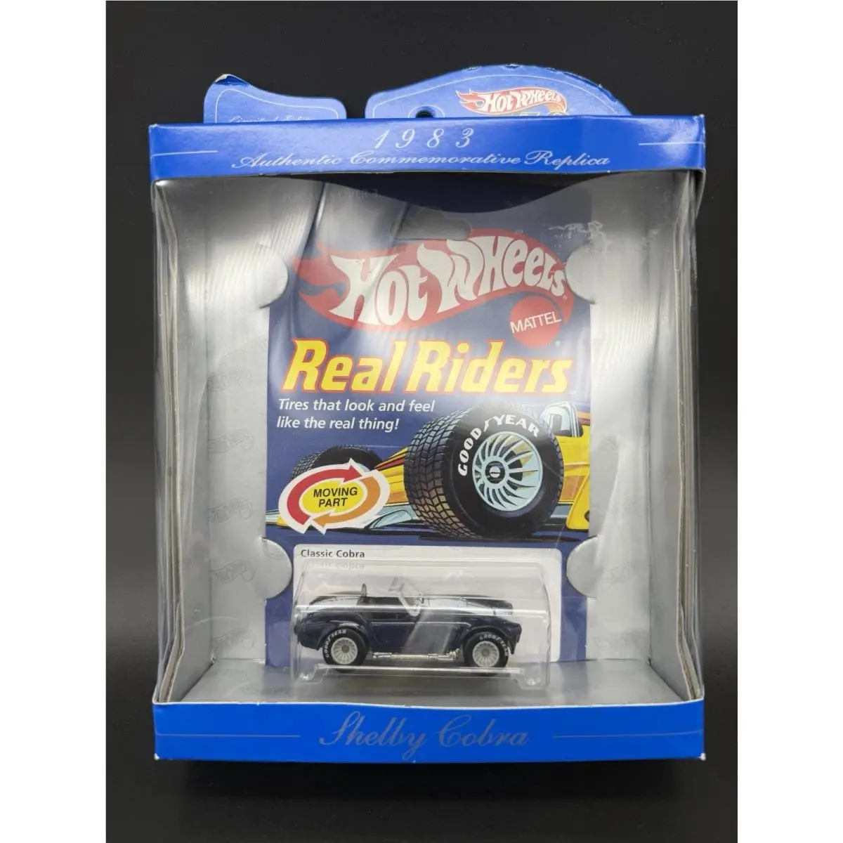 Hot Wheels 30th Anniversary 1983 Real Riders Shelby Classic Cobra Blue Box