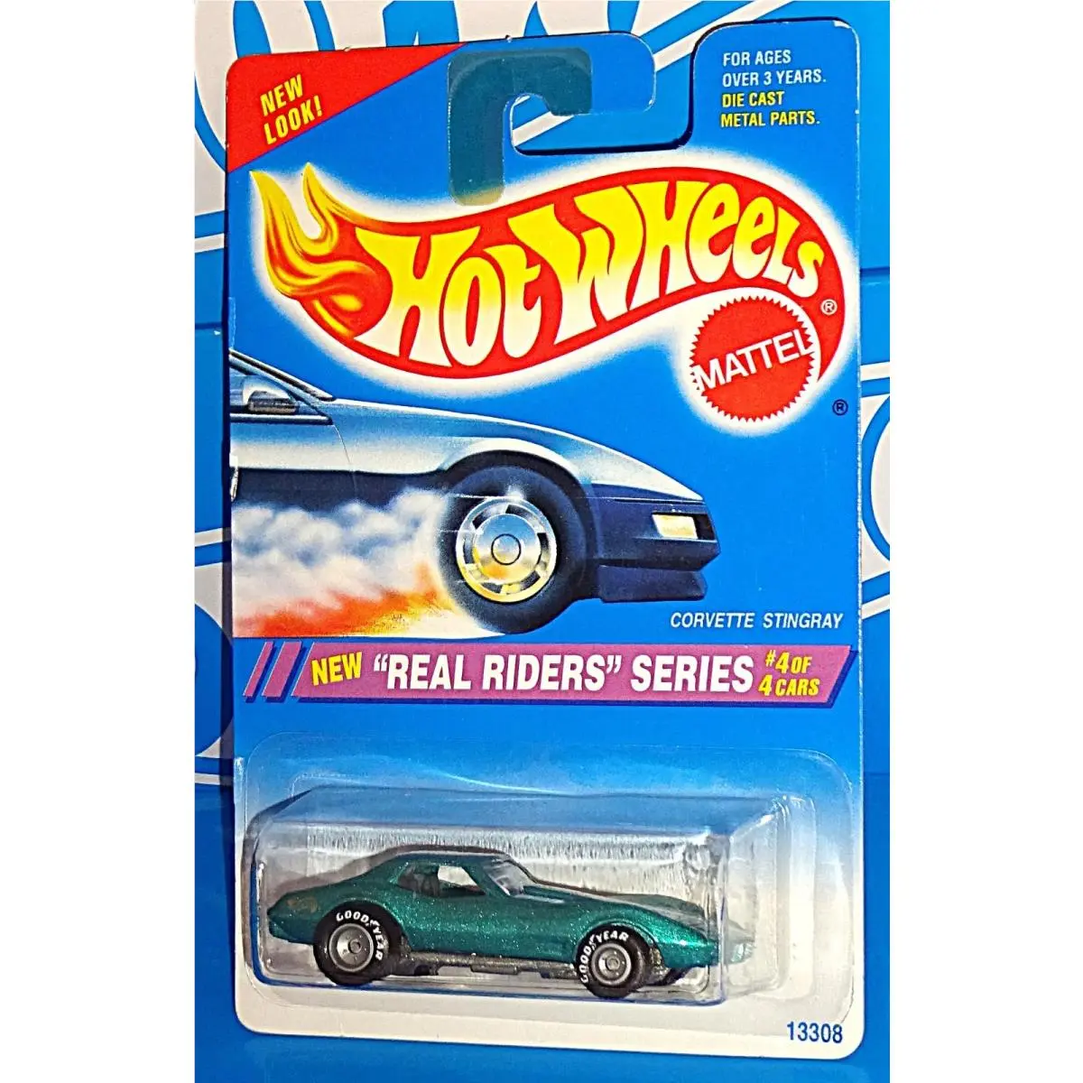 Hot Wheels 1995 Real Riders Series 4/4 321 Corvette Stingray Mtflk Green Gyrrs