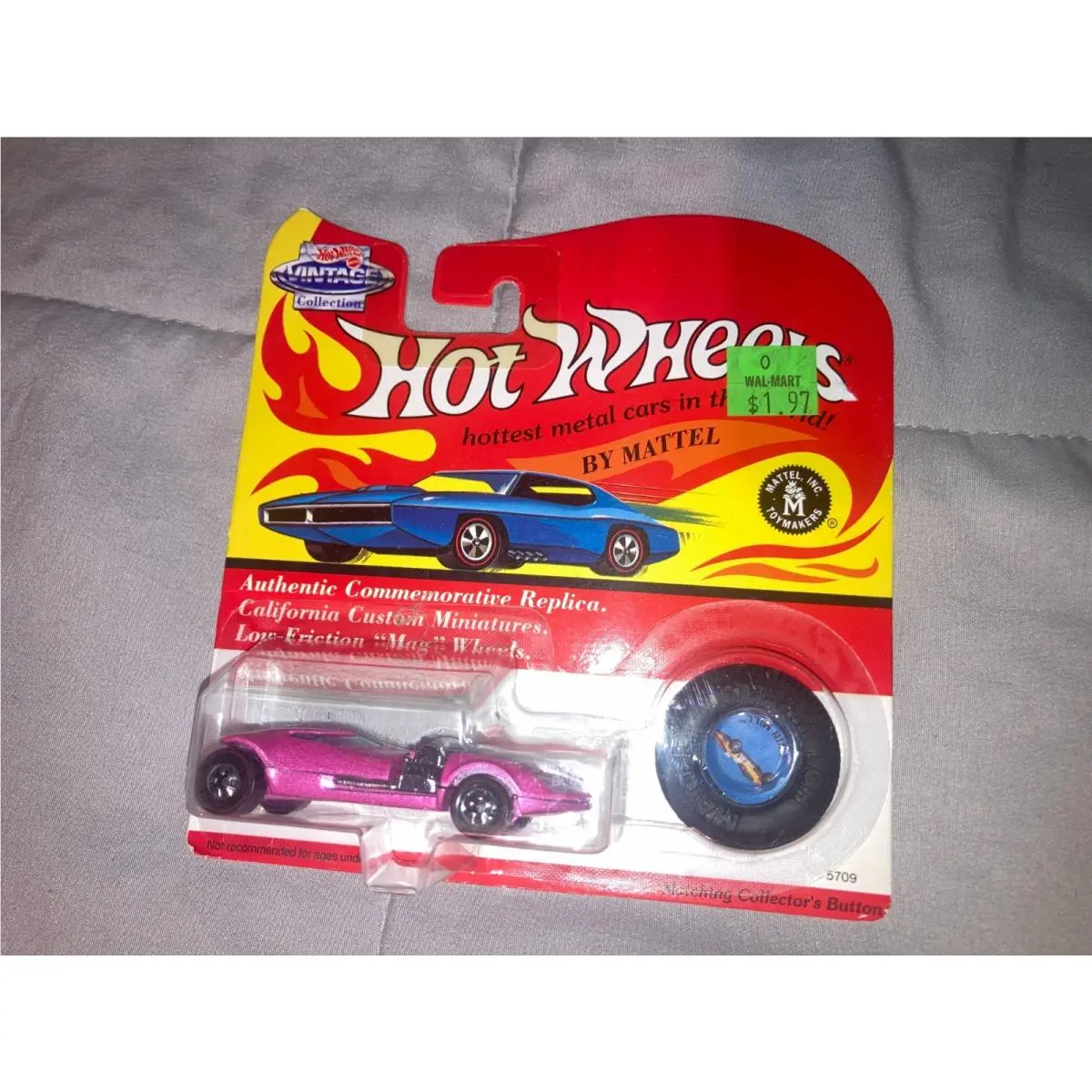 1993 Hot Wheels Vintage Collection Retro Twin Mill Redline Rare Pink on Card