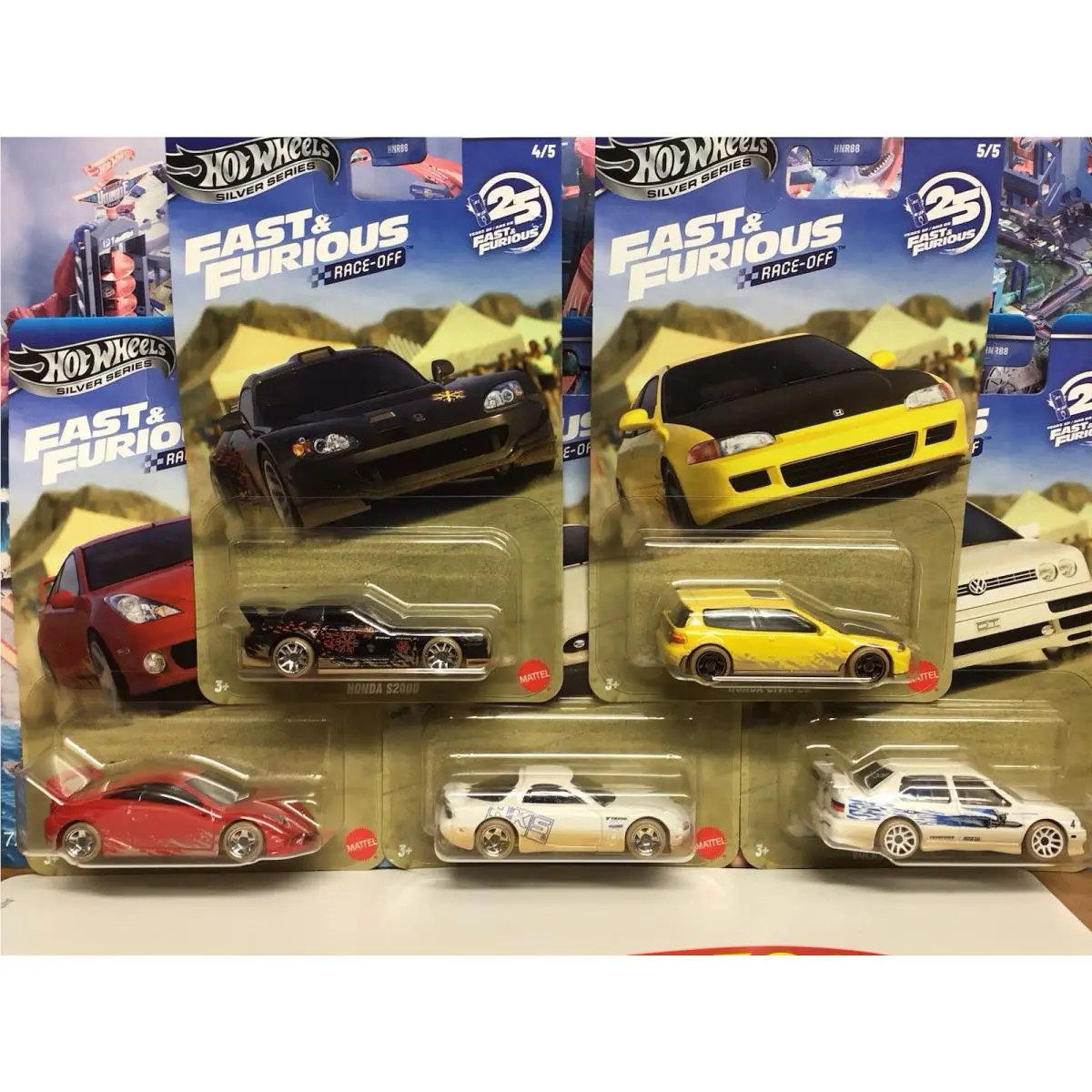 2026 Hot Wheels Silver Series Fast Furious 25th Race Off Complete Set