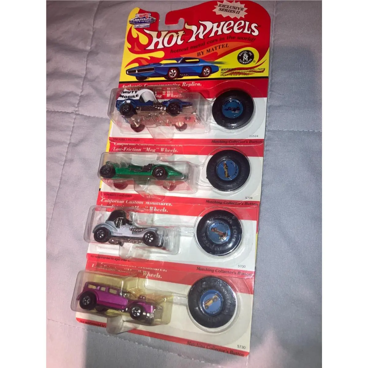 1993 Hot Wheels Vintage Collection Retro Assorted Redline Lot of 4 on Cards