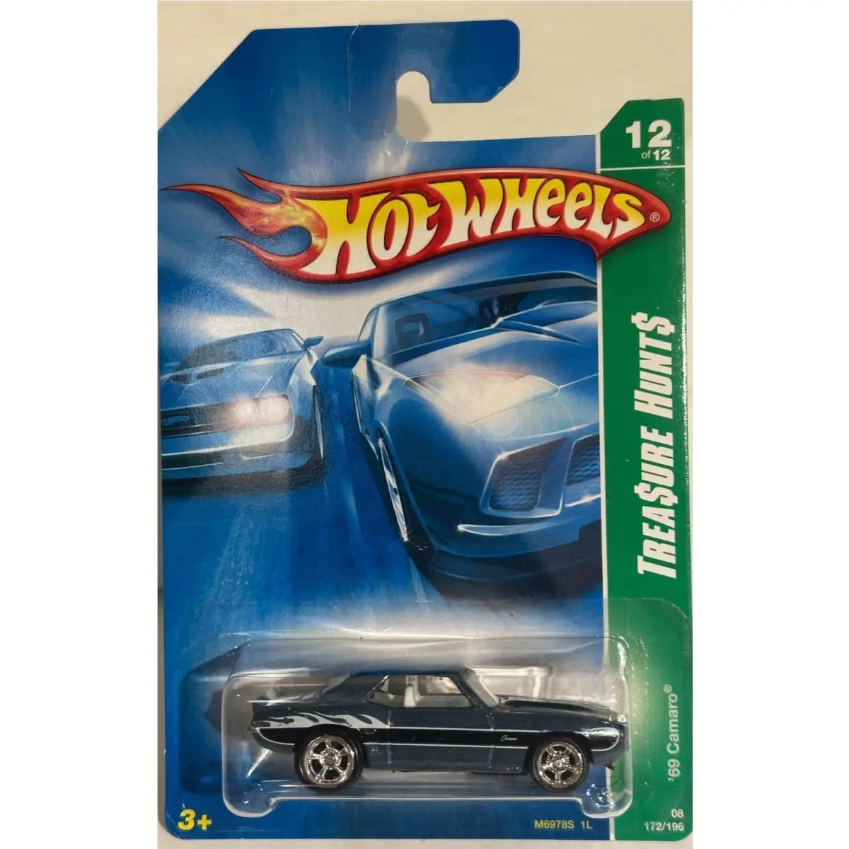 2008 Hot Wheels `69 Camaro Treasure Hunt Rubber Tire 12/12 172/196