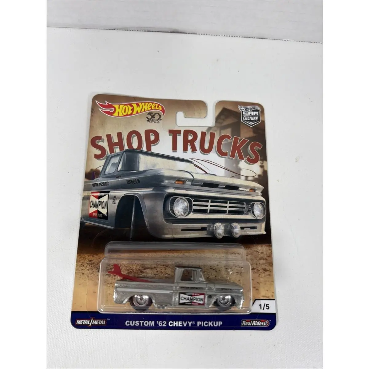 Hot Wheels Shop Trucks 1:64 Die Cast Custom 1962 Chevrolet Pickup Truck