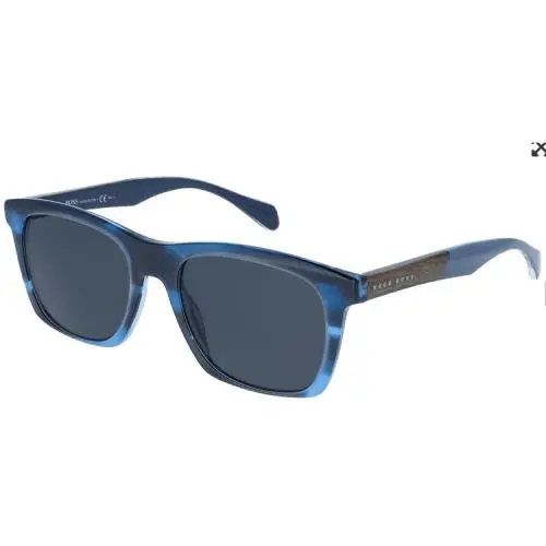 Hugo Boss Sunglasses 0911 53-19-145 Matte Blue Havana Horn Blue Lens 0911/S-1JV