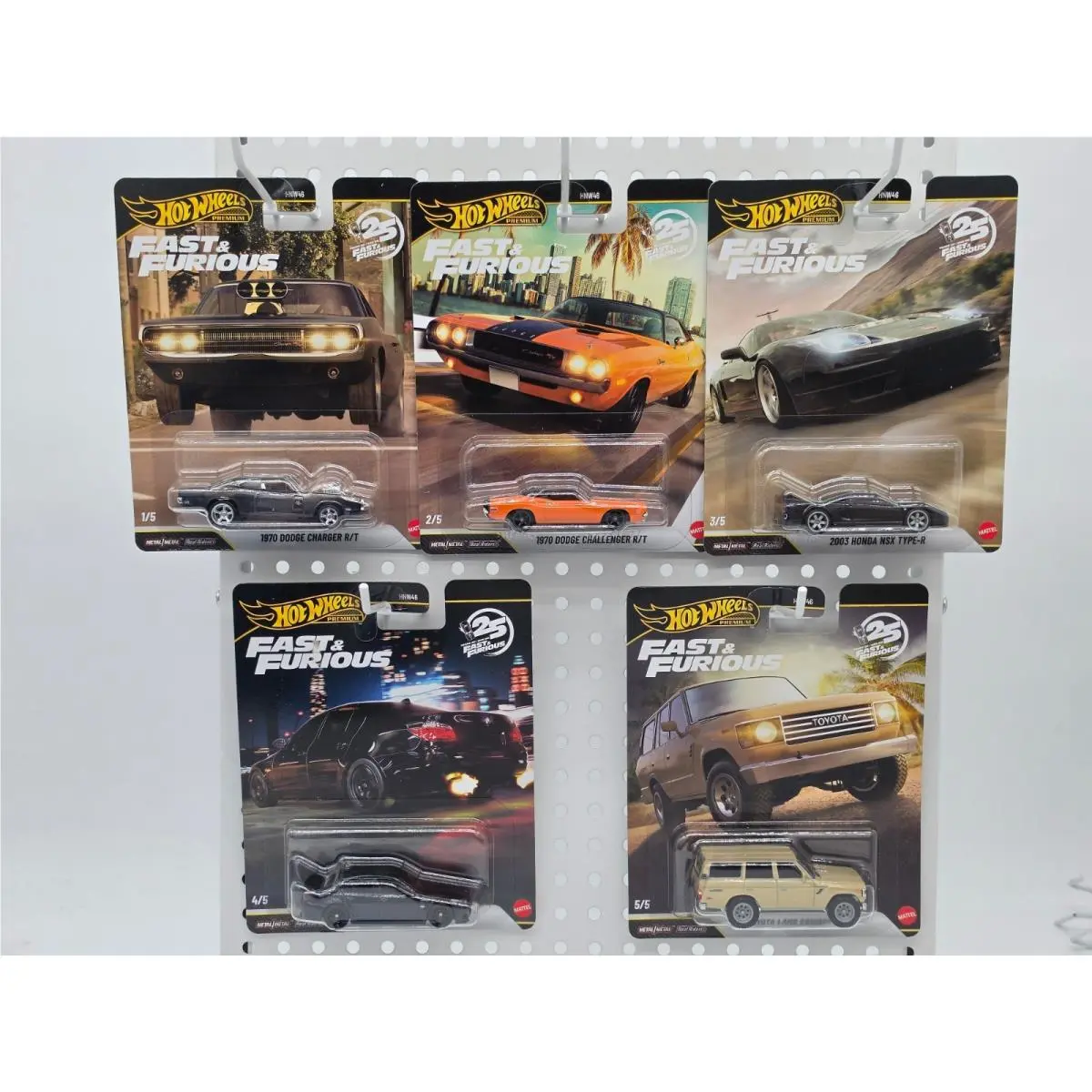 Hot Wheels - Premium Fast Furious 25th Anniversary - Complete 5 Car Set