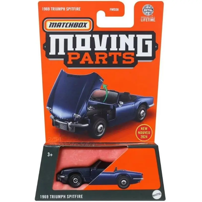 Matchbox Moving Parts 1969 Triumph Spitfire Blue 2/54 1:64 Scale Diecast Toy